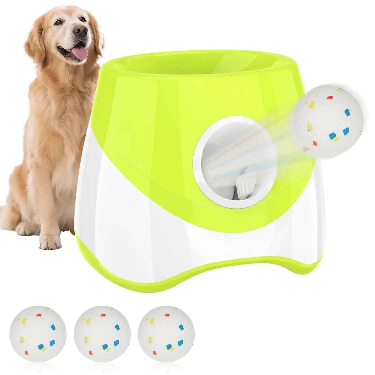 Automatic Dog Ball Launcher with 3 Balls, Adjustable 19–45 ft-Orange / france