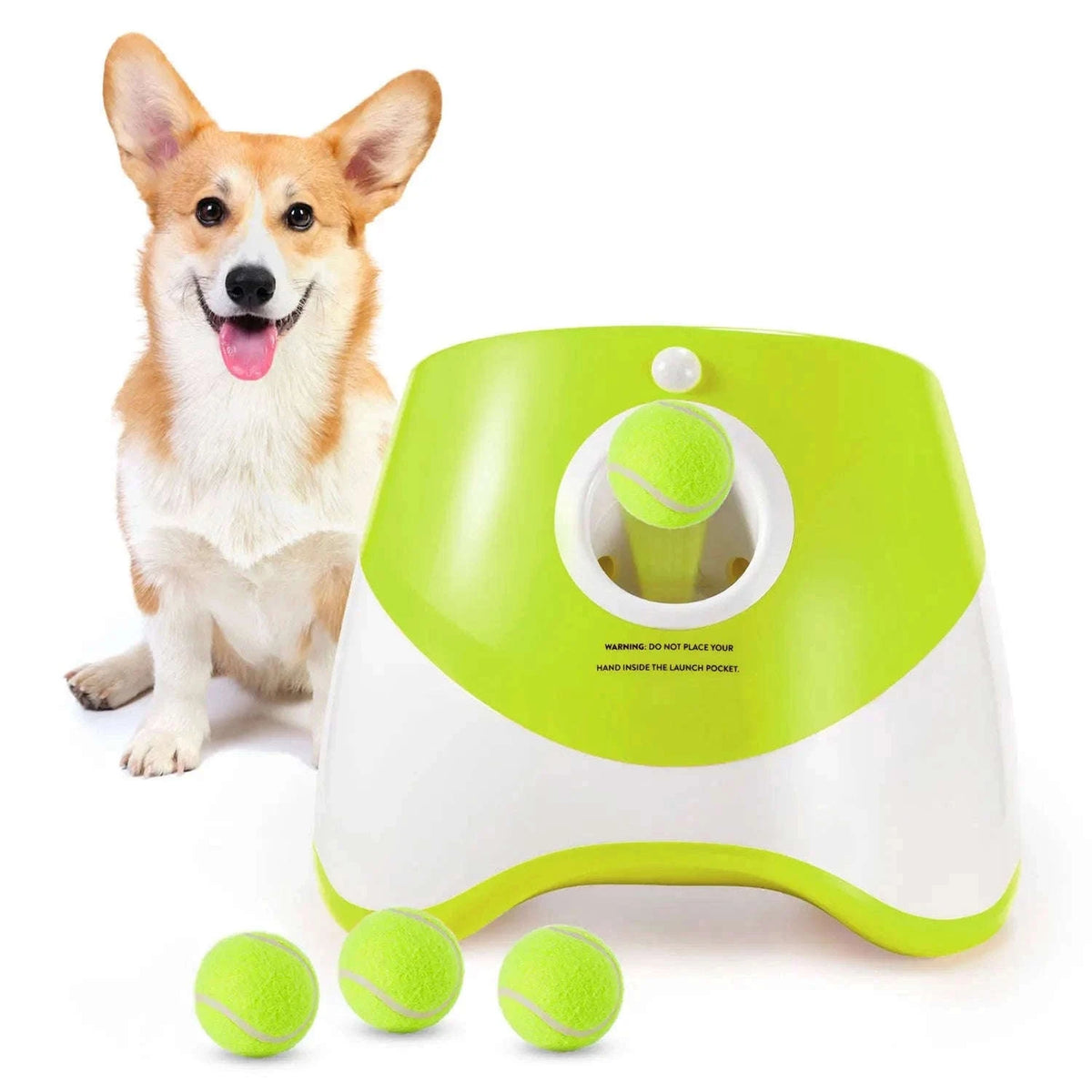 Automatic Dog Ball Launcher with 3 Distances, USB Rechargeable-with 3 tennis / france