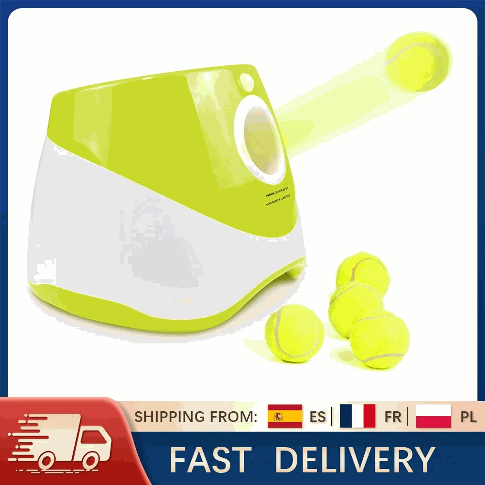 Automatic Dog Ball Launcher with 3 Distances & USB Rechargeable-with 3 tennis / france
