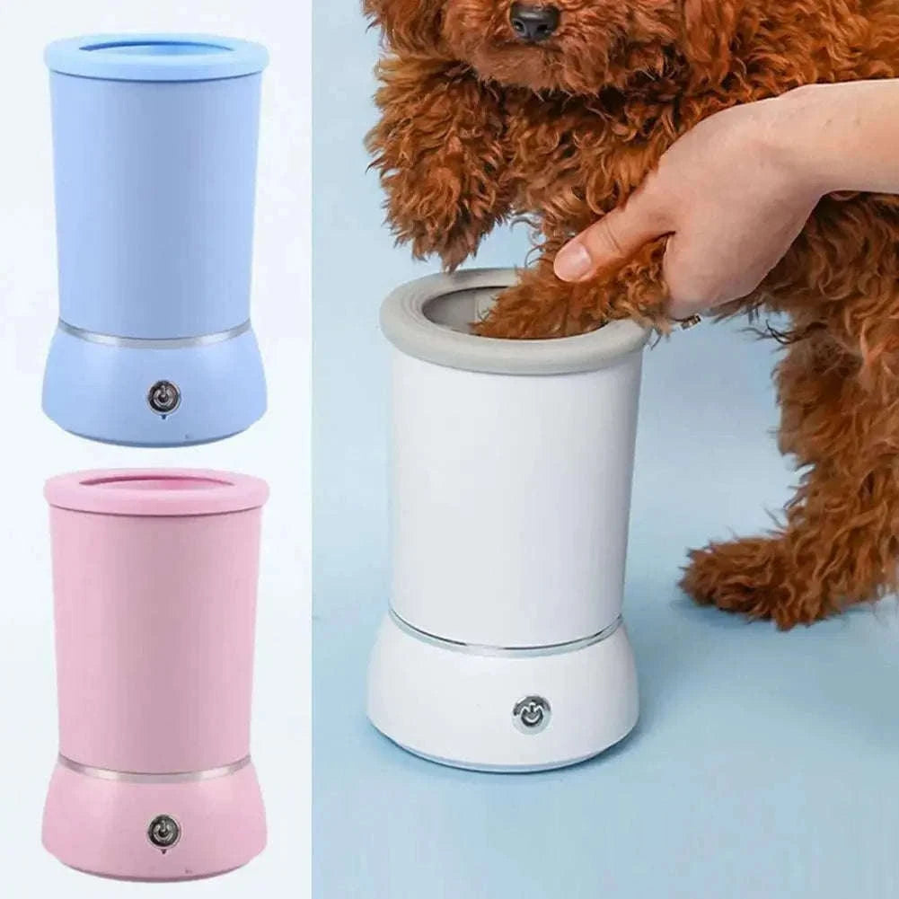 Automatic Dog Paw Cleaner Electric Grooming Cup-Blue