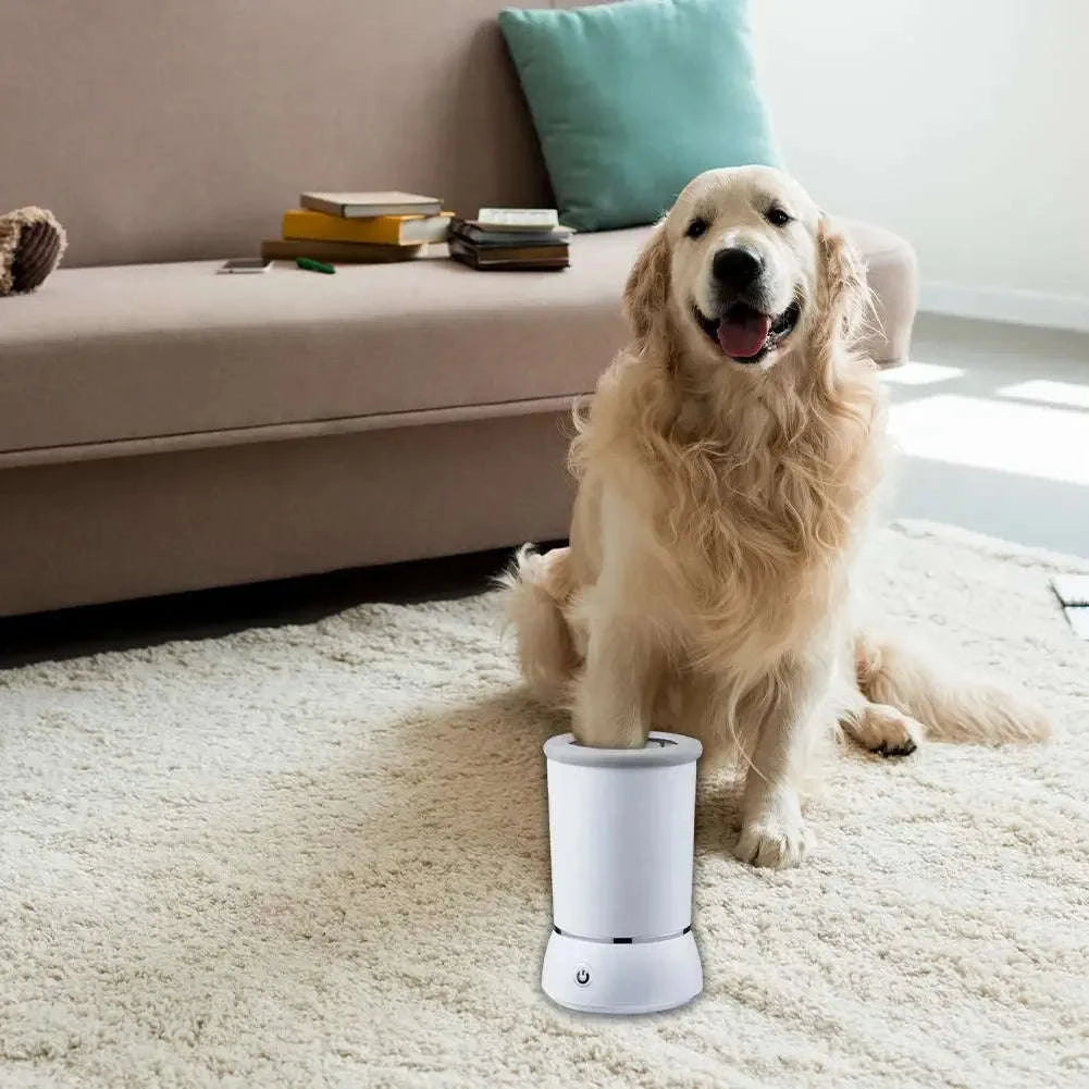 Automatic Dog Paw Cleaner Electric Grooming Cup-Blue