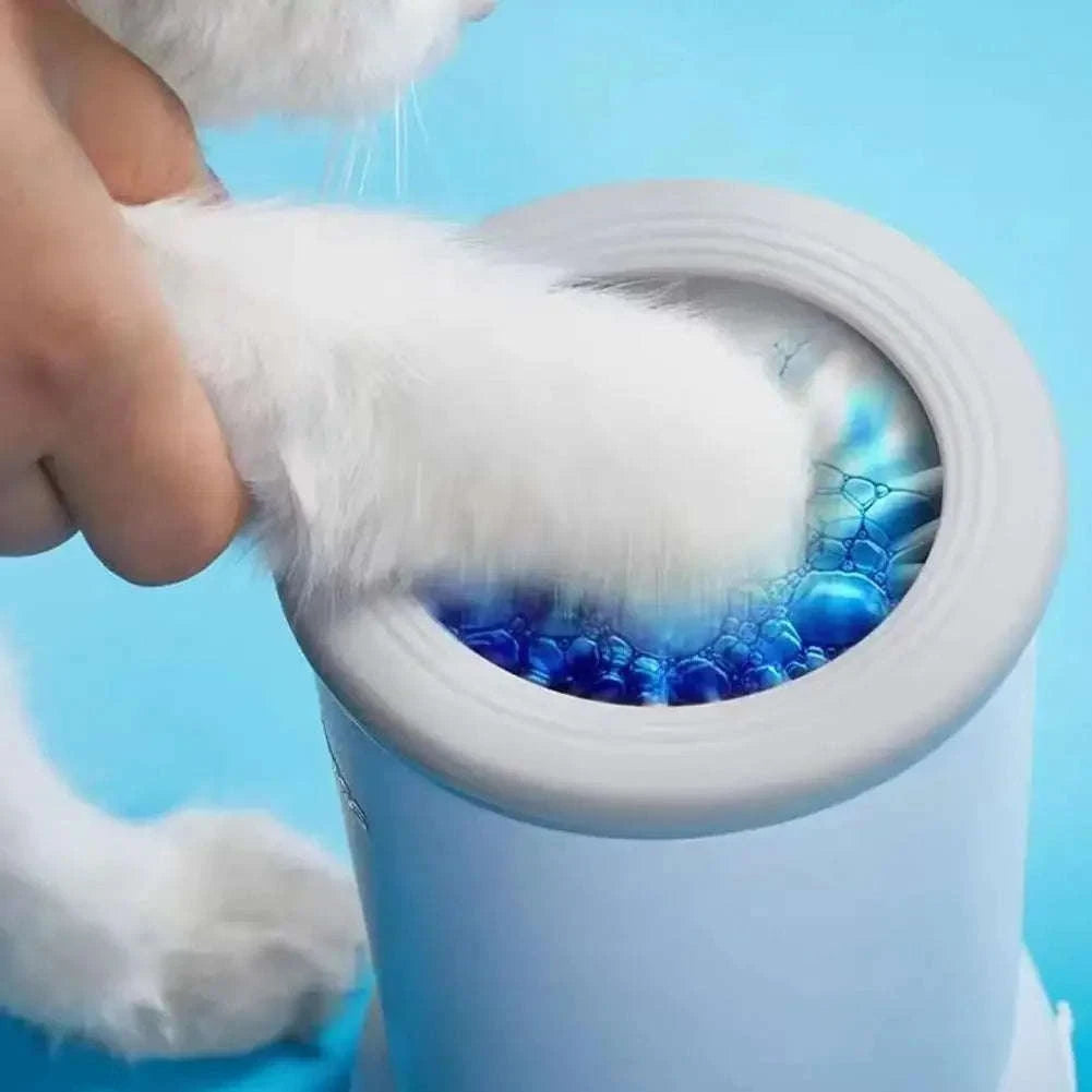 Automatic Dog Paw Cleaner Electric Grooming Cup-Blue