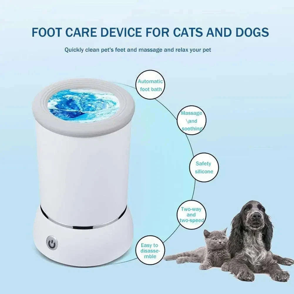Automatic Dog Paw Cleaner Electric Grooming Cup-Blue