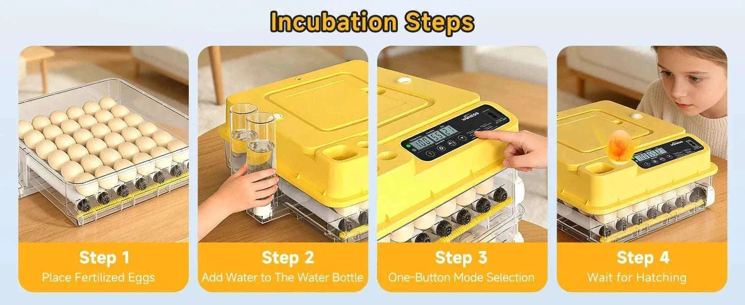 Automatic Egg Incubator 36–216 Capacity with Auto Turning Control-108 Eggs / United States