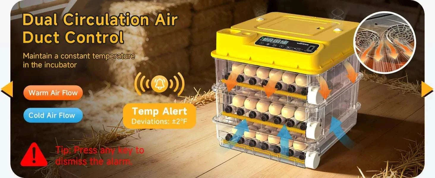 Automatic Egg Incubator 36–216 Capacity with Auto Turning Control-108 Eggs / United States