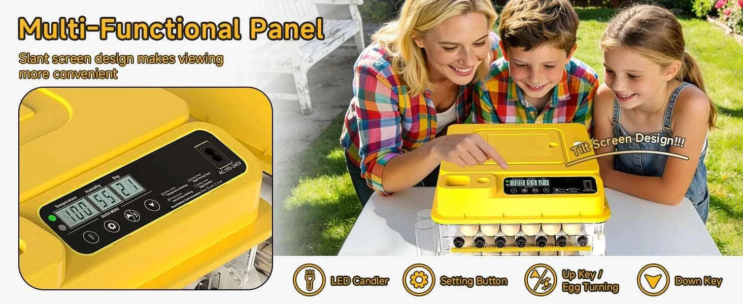 Automatic Egg Incubator 36–216 Capacity with Auto Turning Control-108 Eggs / United States