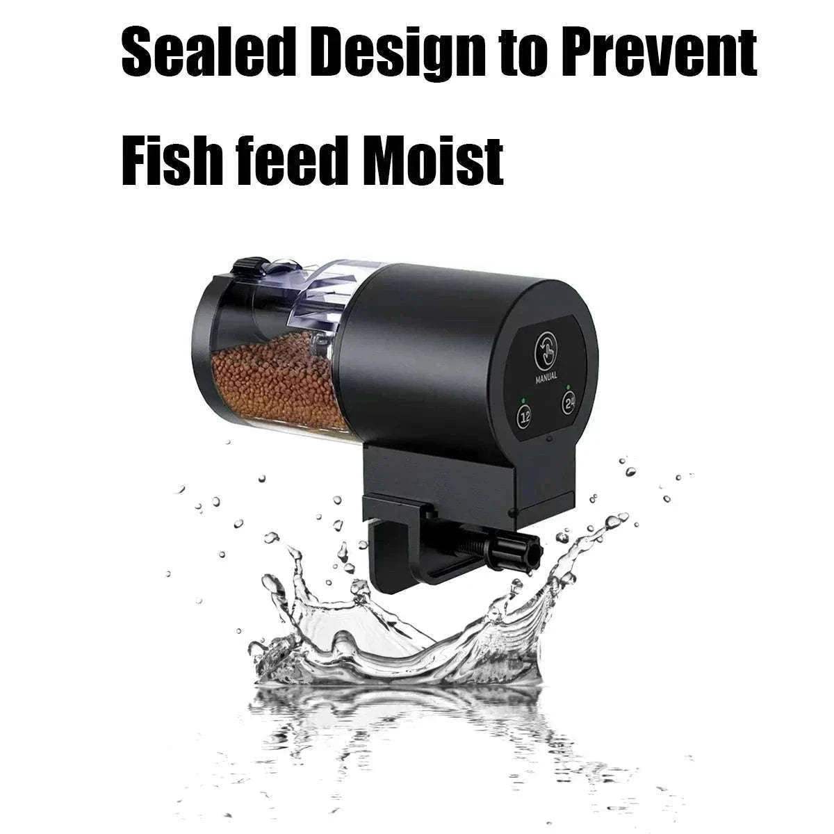 Automatic Fish Feeder with Programmable Timer, 100ml Capacity-Base upgrade version