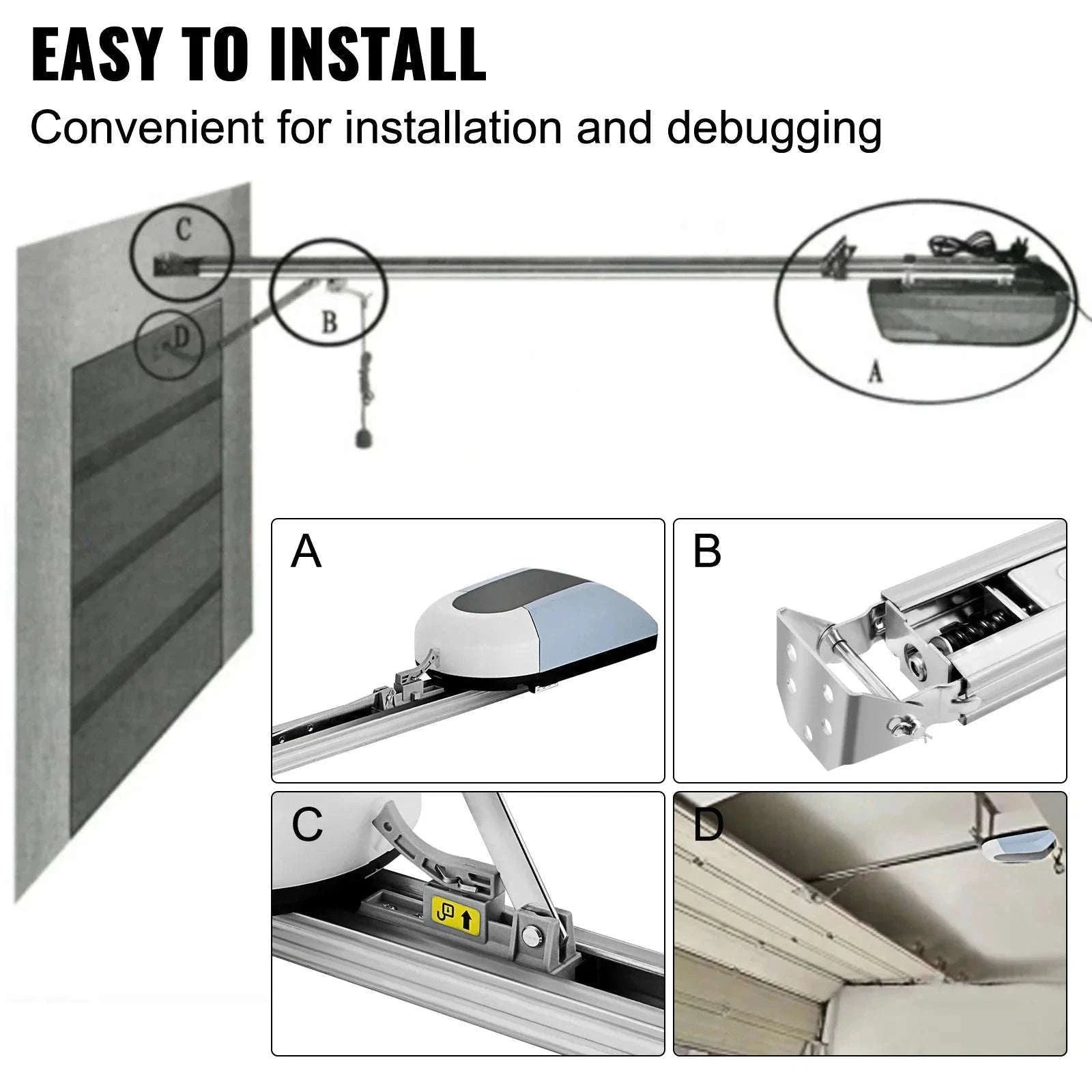 Automatic Garage Door Opener Kit with Remote Control & Quiet Motor-CZECH REPUBLIC / 1000 N
