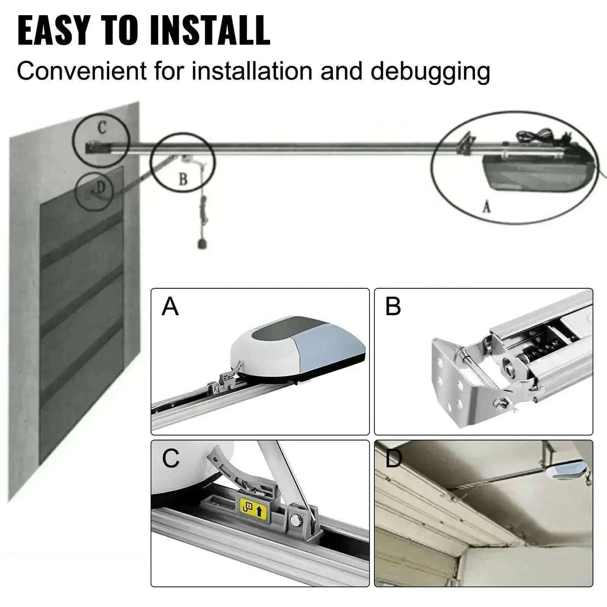 Automatic Garage Door Opener Kit with Remote Control & Quiet Motor-CZECH REPUBLIC / 1000 N