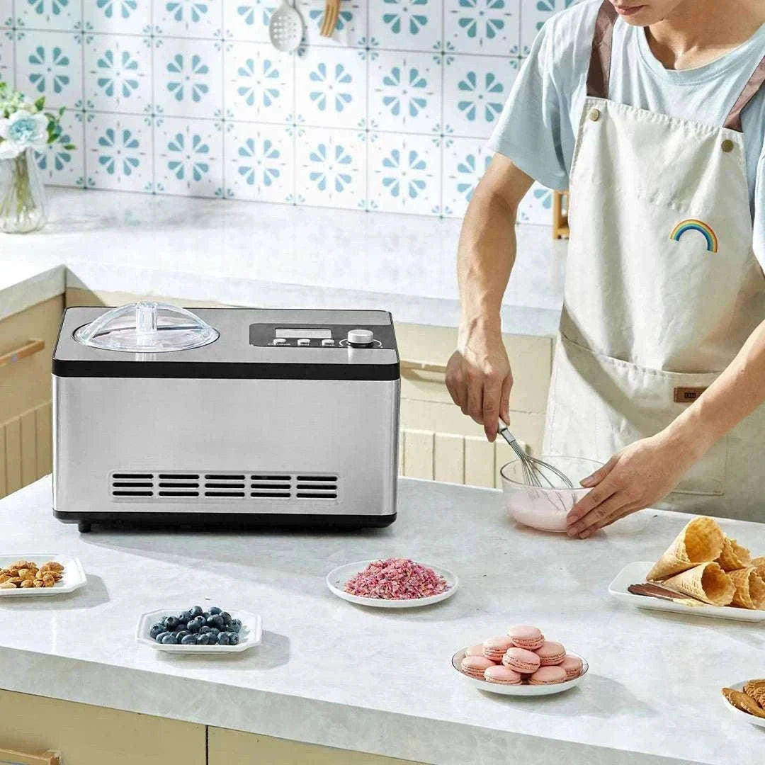 Automatic Ice Cream Maker 2Qt with Compressor No Pre-Freezing-spain