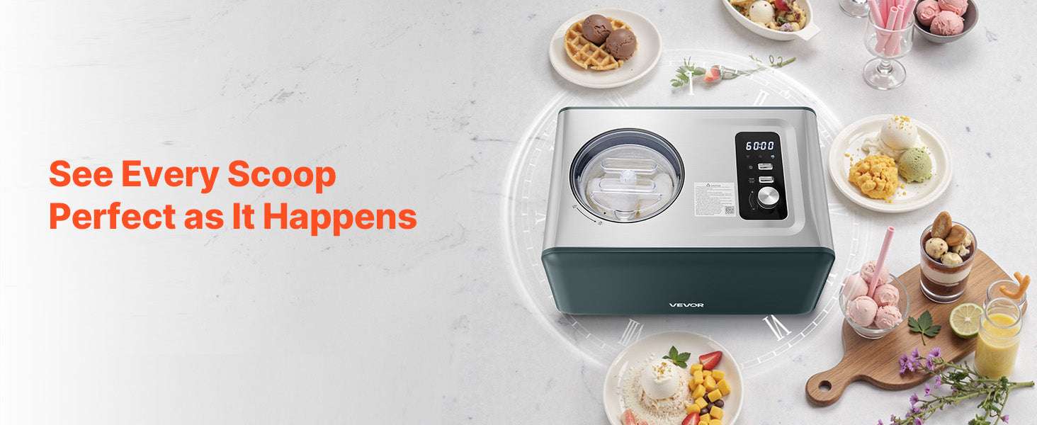Automatic Ice Cream Maker with Compressor 1.5QT No Pre-Freezing-1.5 Quart / United States