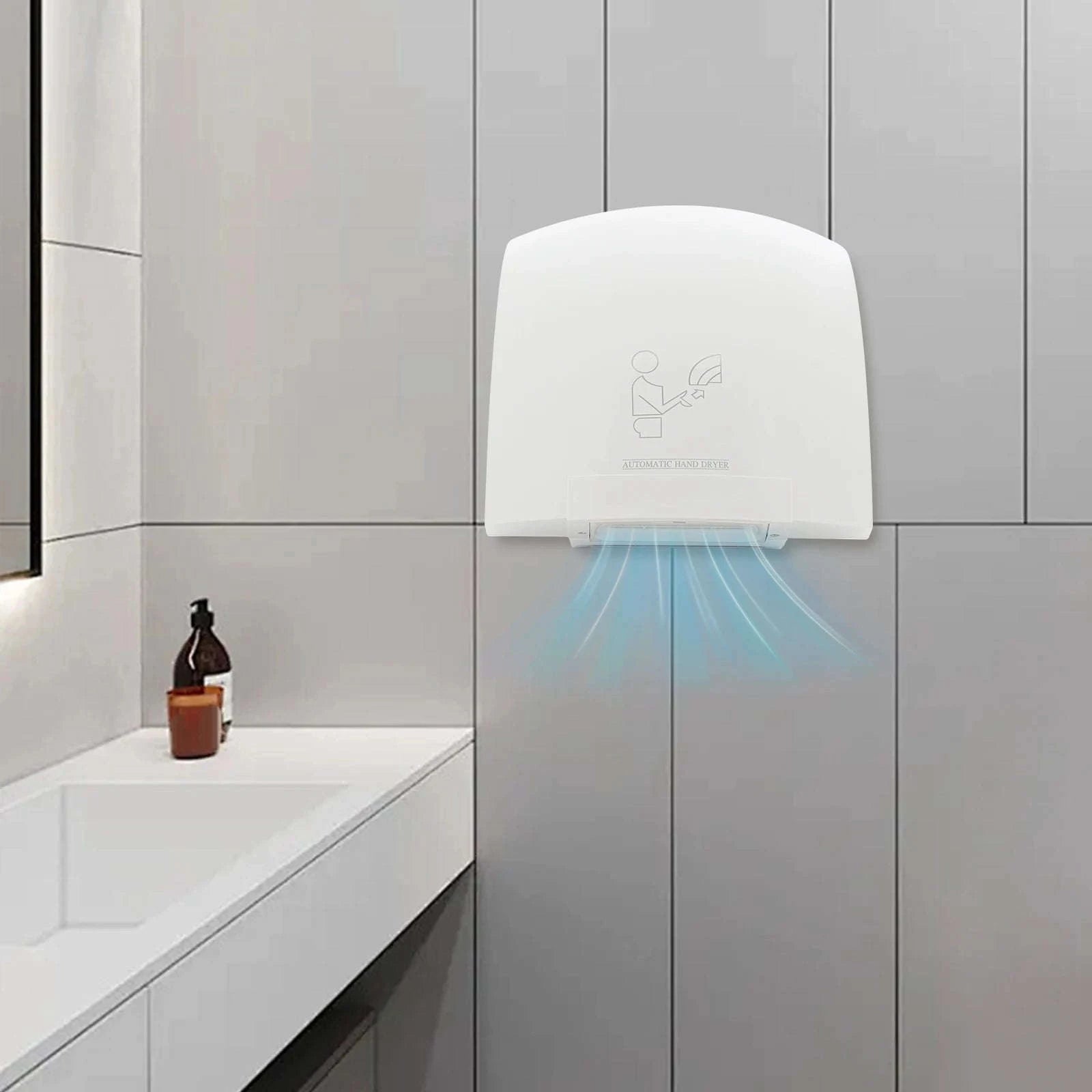 Automatic Infrared Hand Dryer 1200W Wall-Mounted Fast Drying-WHITE / United States