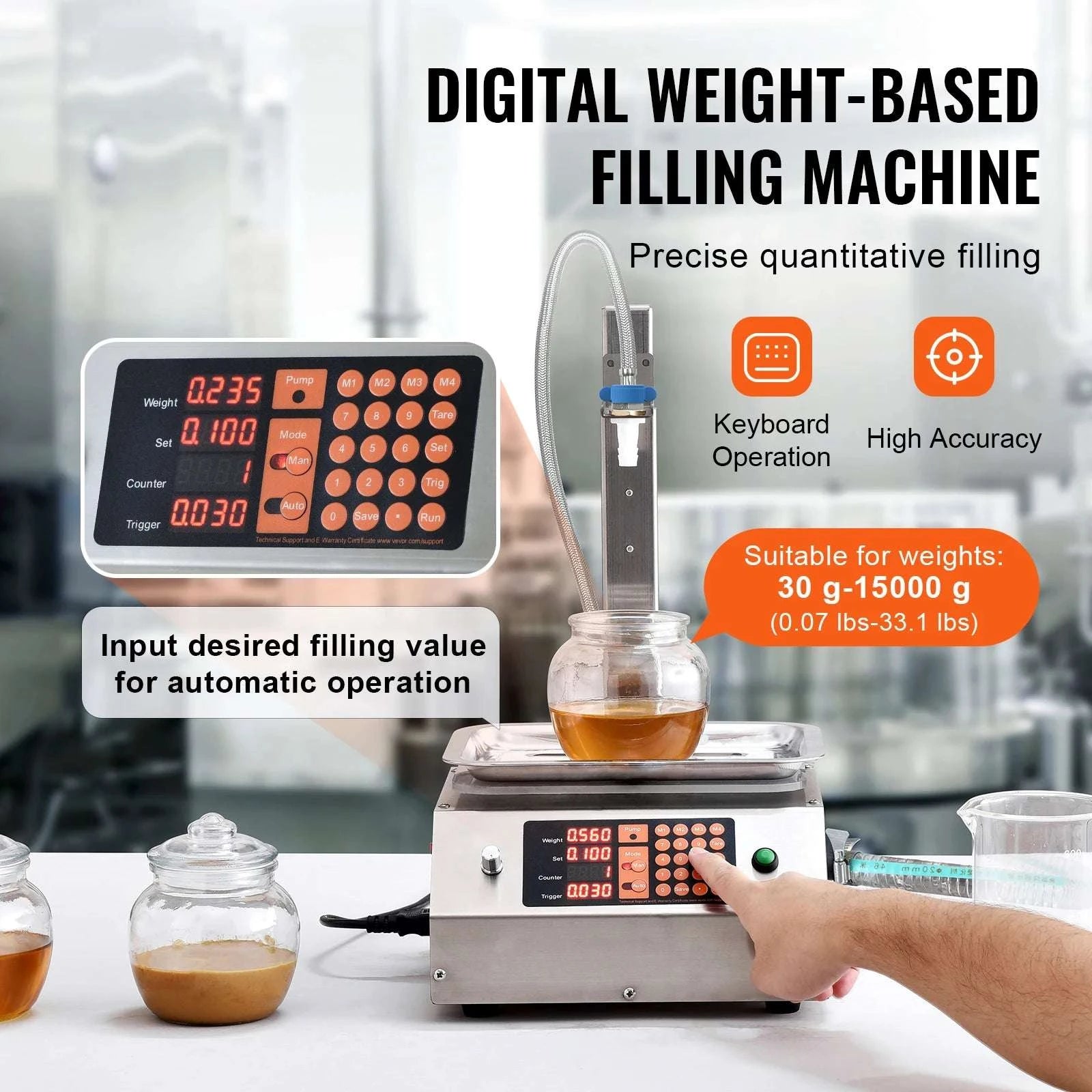 Automatic Liquid Filling Machine with Digital Control & 17L/min Flow-30-15000g / CZECH REPUBLIC