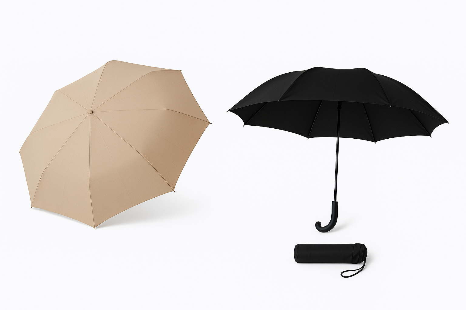 Automatic Folding Umbrella - Compact Design, Ergonomic Handle, 8 Steel Ribs
