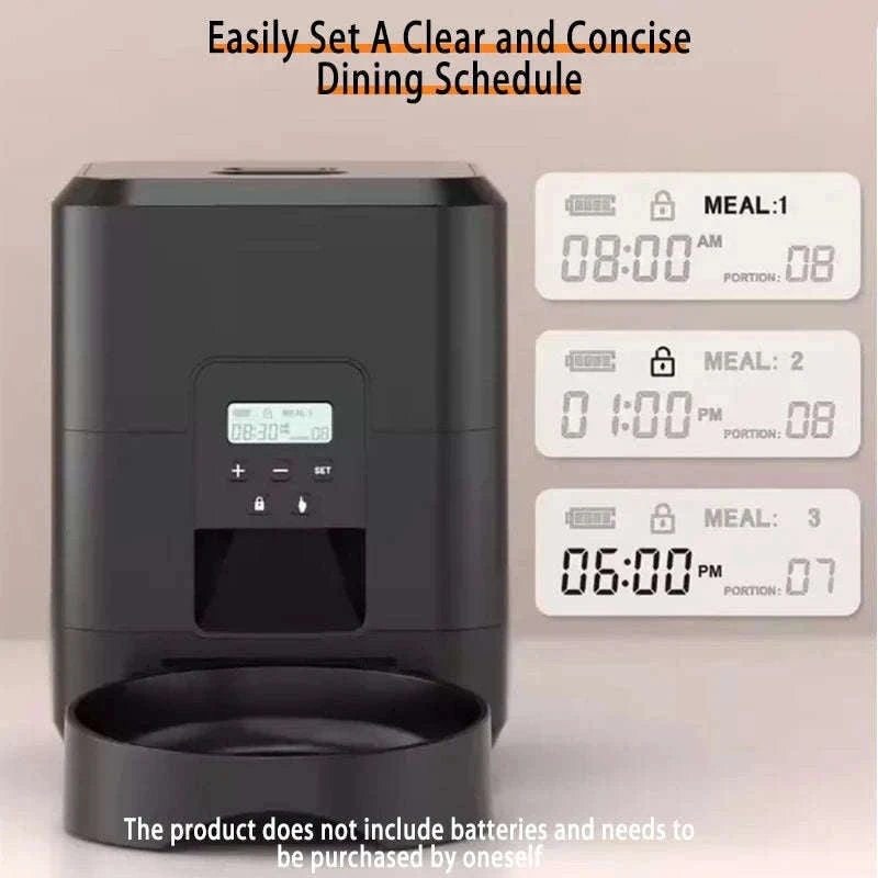 Automatic Pet Feed Dispenser 2L with Smart Feeding & Voice Recording-Black WIFI Feeder / China Mainland
