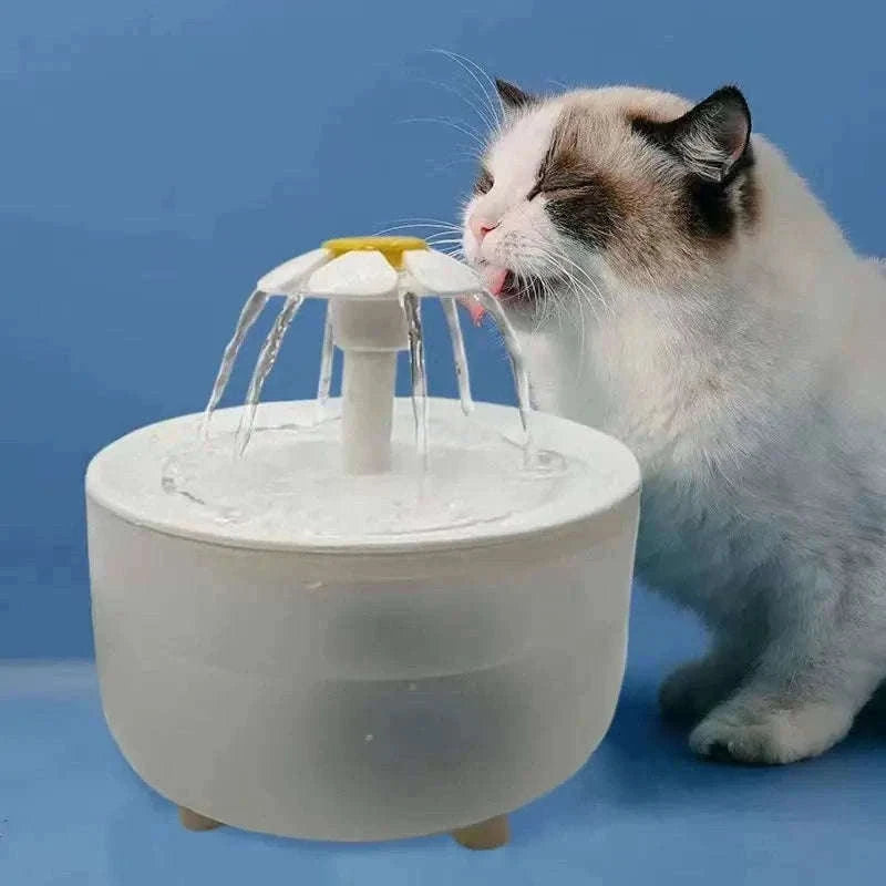 Automatic Pet Water Fountain with Quiet USB Filtration-USB 5V / Wood lotus flowers / 1.2L 15  15  9 CM