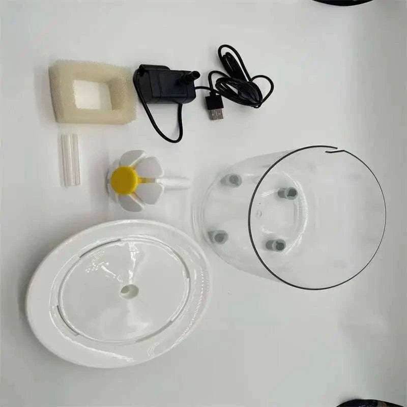 Automatic Pet Water Fountain with Quiet USB Filtration-USB 5V / Wood lotus flowers / 1.2L 15  15  9 CM