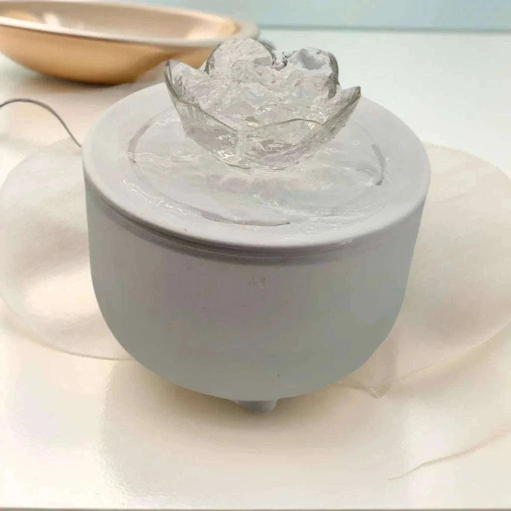 Automatic Pet Water Fountain with Quiet USB Filtration-USB 5V / Wood lotus flowers / 1.2L 15  15  9 CM