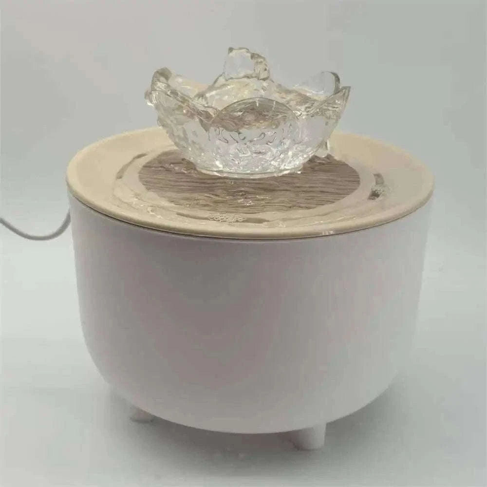 Automatic Pet Water Fountain with Quiet USB Filtration-USB 5V / Wood lotus flowers / 1.2L 15  15  9 CM