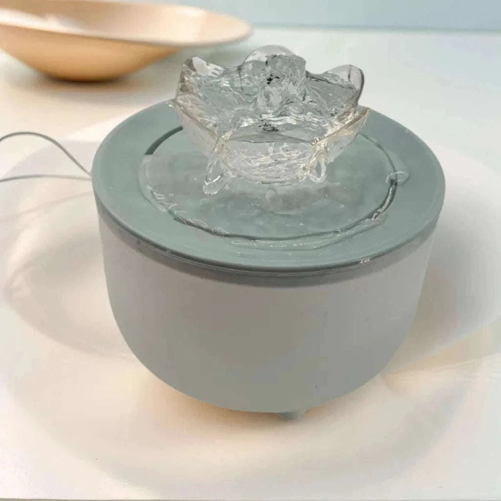 Automatic Pet Water Fountain with Quiet USB Filtration-USB 5V / Wood lotus flowers / 1.2L 15  15  9 CM