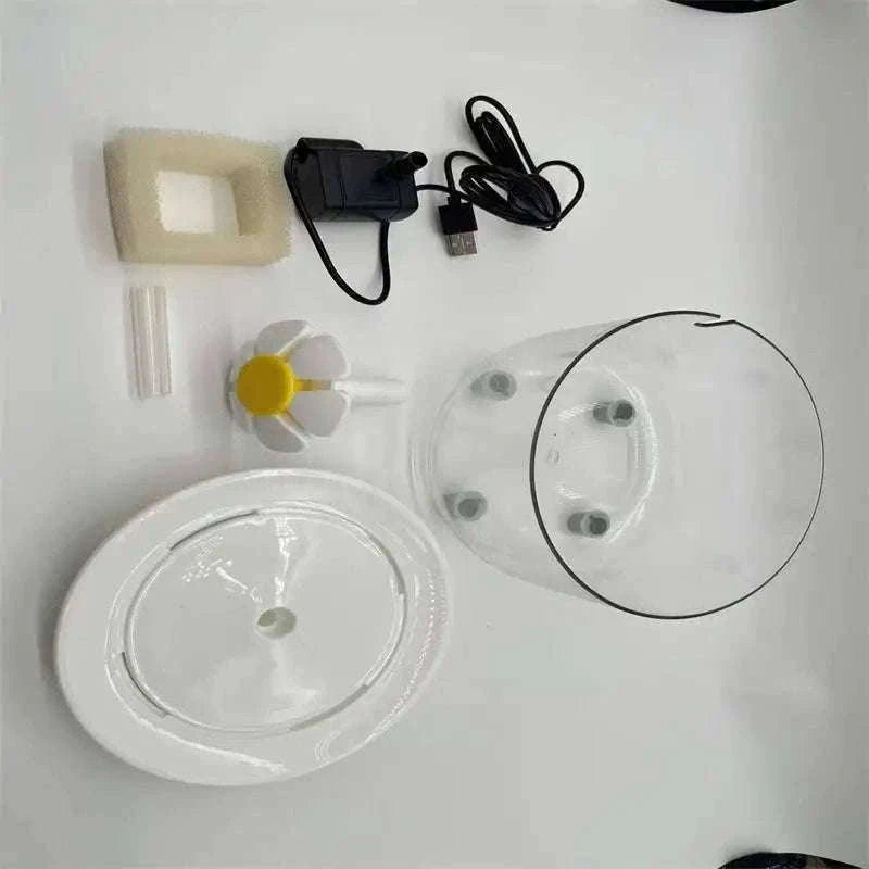 Automatic Pet Water Fountain with Quiet USB Filtration-USB 5V / Wood lotus flowers / 1.2L 15  15  9 CM