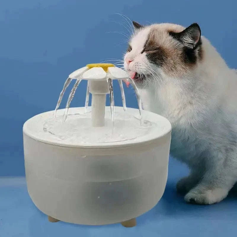 Automatic Pets Water Fountain with Quiet USB Filtration-USB 5V / Wood lotus flowers / 1.2L 15  15  9 CM