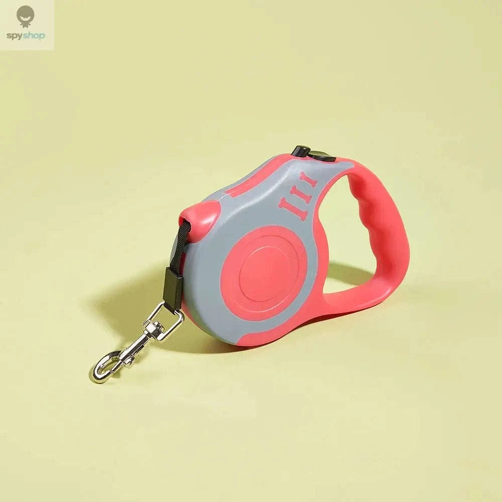 Automatic Retractable Pet Leash – Smooth Control and Comfortable Walks-Red and Gray / 5M