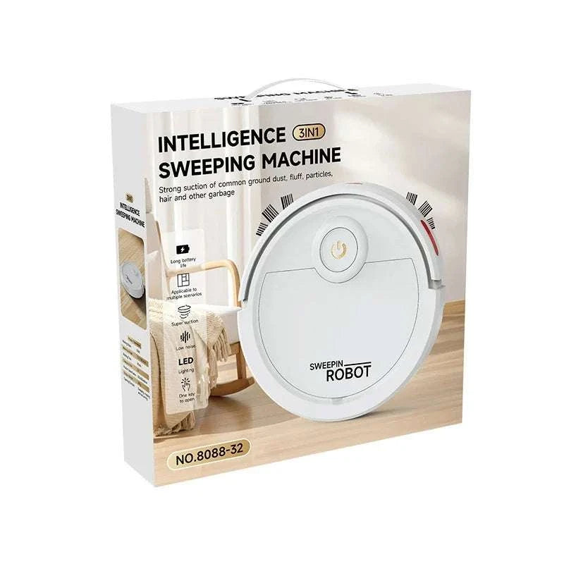 Automatic Robot Vacuum Mop 5-in-1 Cleaner with Slim 6.8cm Design-White