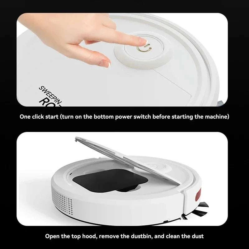 Automatic Robot Vacuum Mop 5-in-1 Cleaner with Slim 6.8cm Design-White
