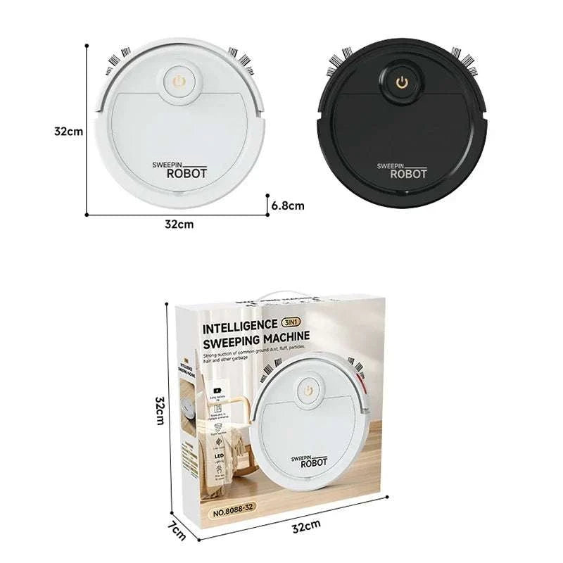 Automatic Robot Vacuum Mop 5-in-1 Cleaner with Slim 6.8cm Design-White