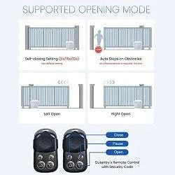 Automatic Sliding Gate Opener Kit 800kg/1600kg with Remote Control-1600KG Black / United States