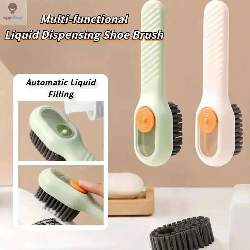 Automatic Spot Shoe Brush for Shoes, Fabrics and Daily Cleanup-green