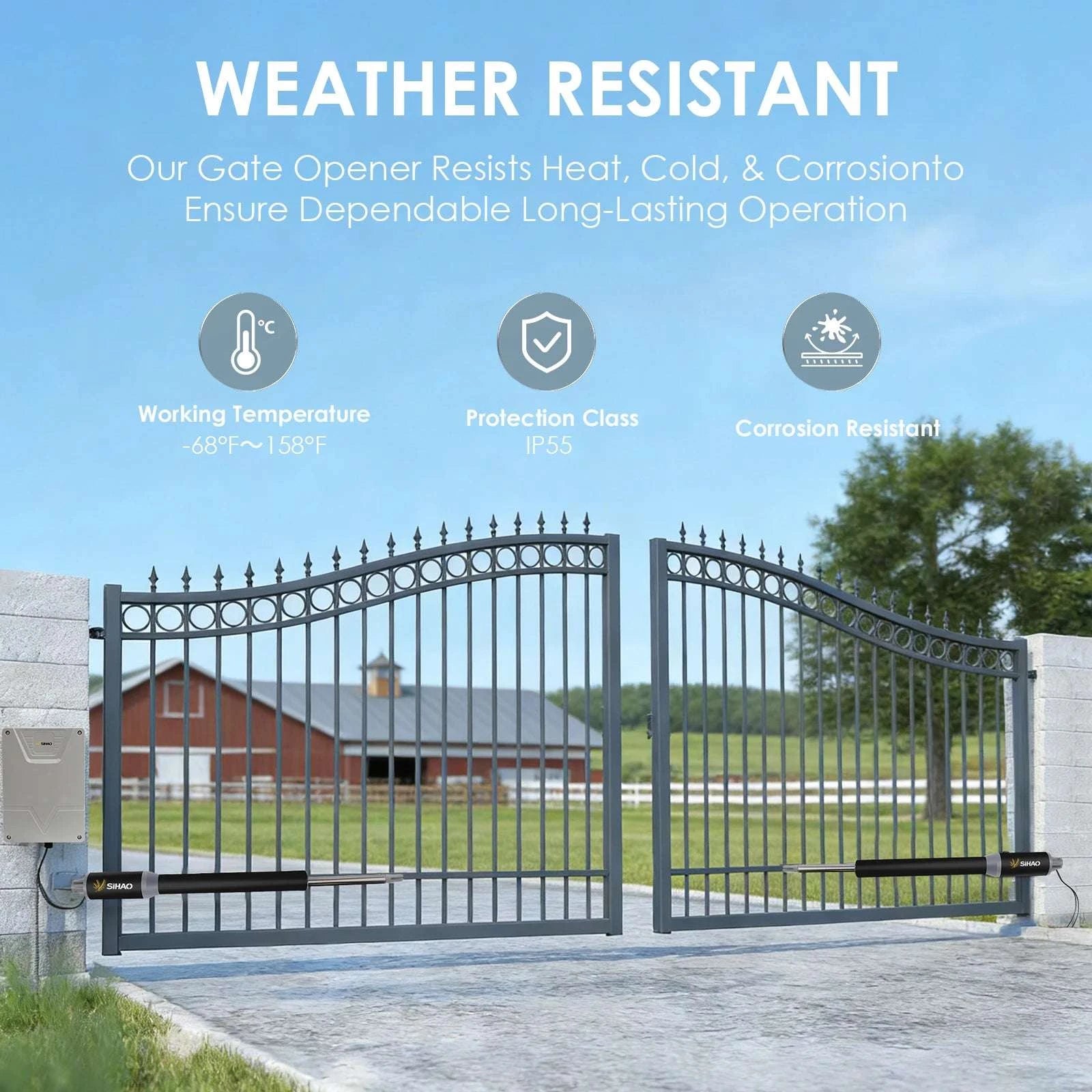 Automatic Swing Gate Opener with Remote Control 24V Motor Kit-SW650 / United States