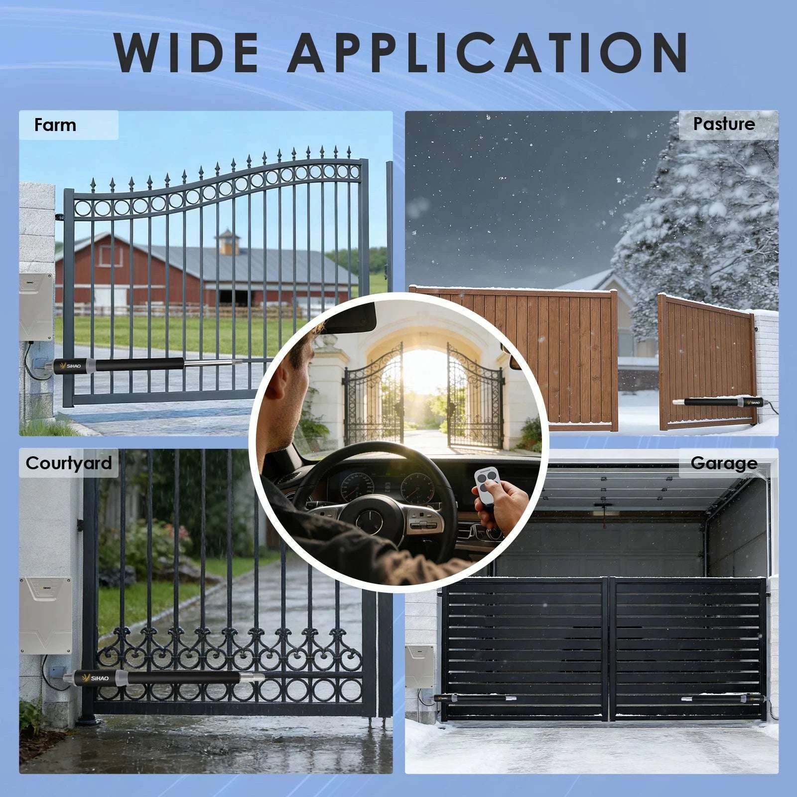 Automatic Swing Gate Opener with Remote Control 24V Motor Kit-SW650 / United States