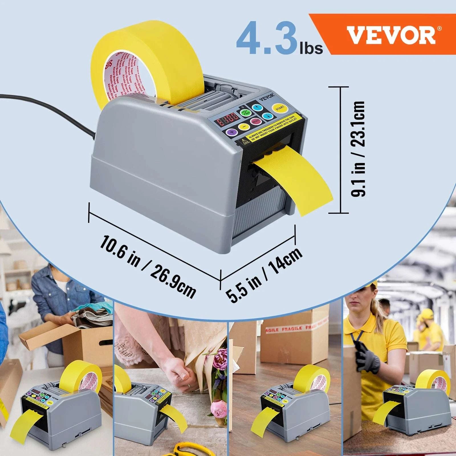 Automatic Tape Cutting Machine ZCUT-9 Electric Dispenser 6–60mm-ZCUT-9 / United States