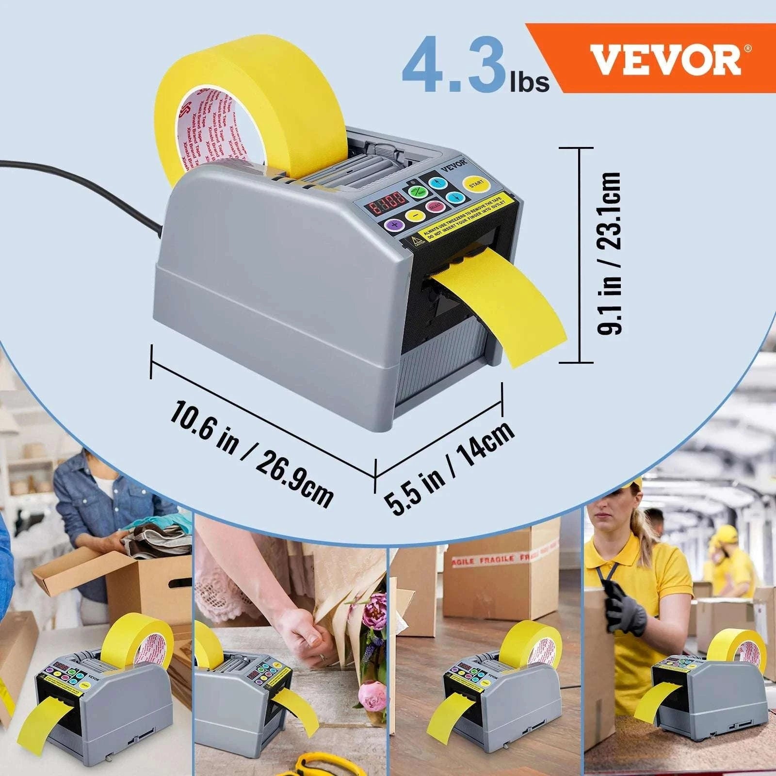 Automatic Tape Cutting Machine ZCUT-9 Electric Dispenser 6–60mm-ZCUT-9 / United States
