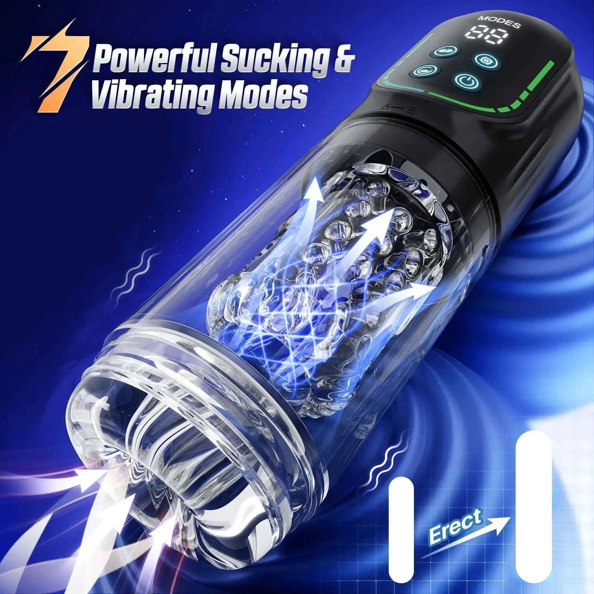 Automatic Thrusting Male Masturbator with Rotating & Licking-Grey With Box