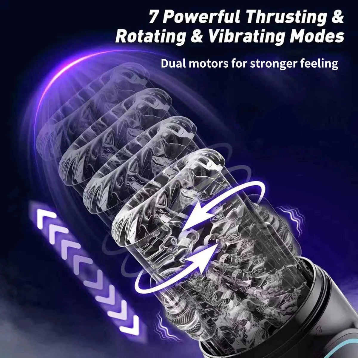 Automatic Thrusting Male Masturbator with Rotating & Licking-Grey With Box