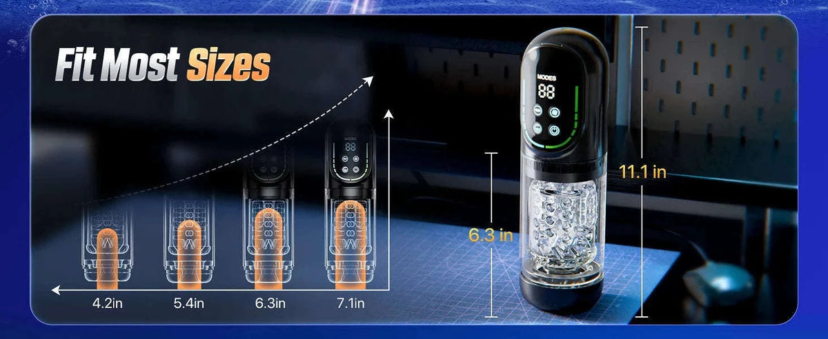 Automatic Thrusting Male Masturbator with Rotating & Licking-Grey With Box