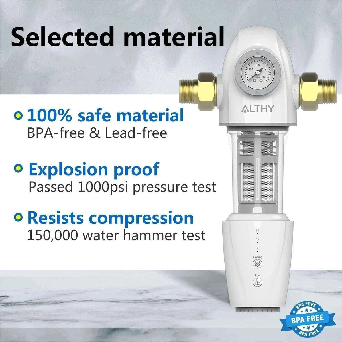 Automatic Whole House Water Prefilter with Backwash & 40μm Mesh-Host and Filter