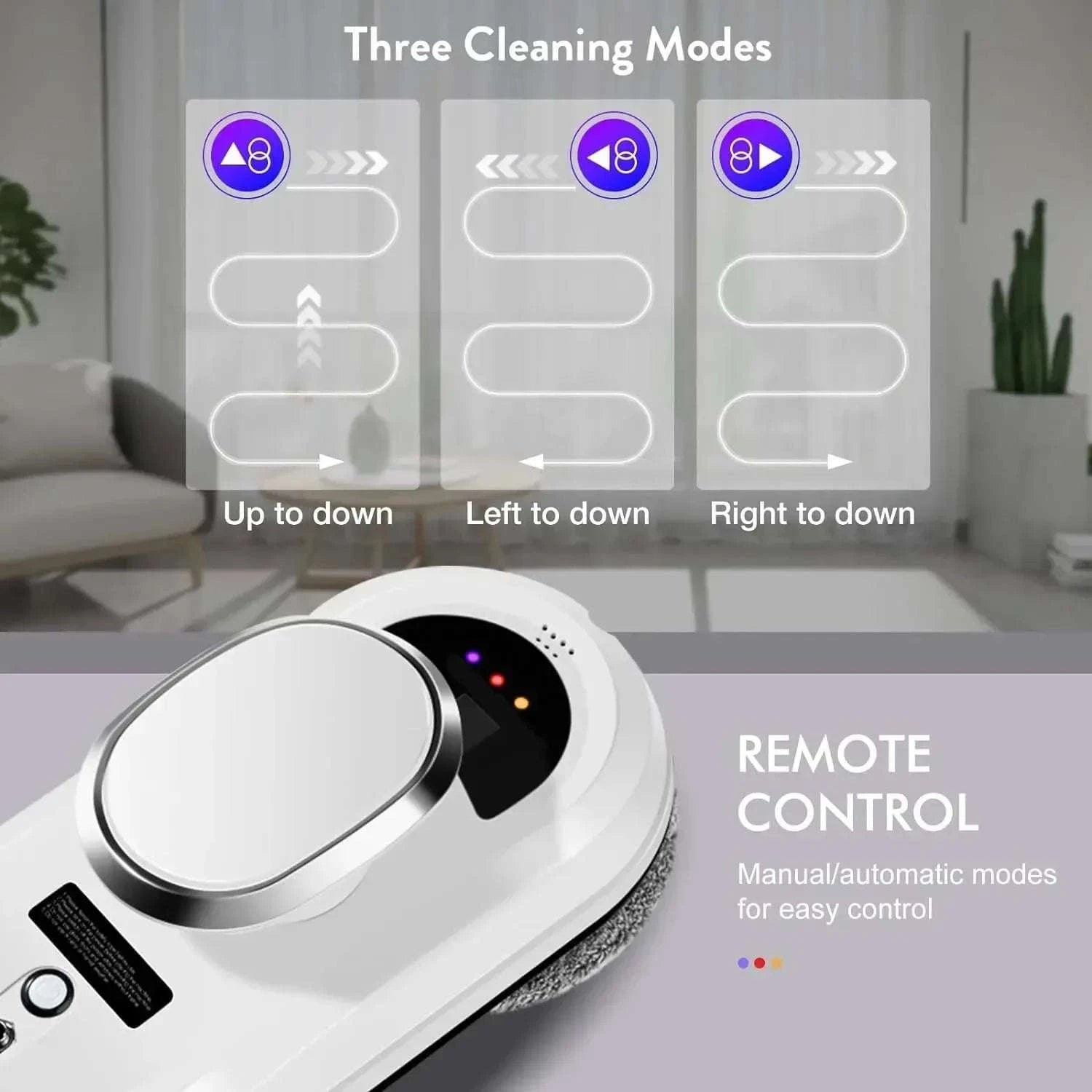 Automatic Window Cleaning Robot with Remote for High-Rise Glass-WHITE / EU