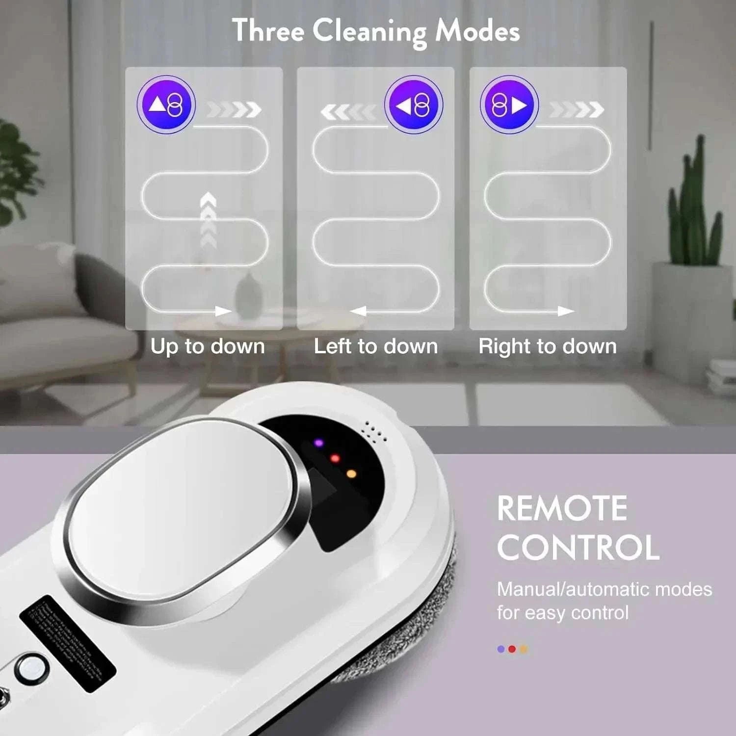 Automatic Window Cleaning Robot with Remote for High-Rise Glass-WHITE / EU