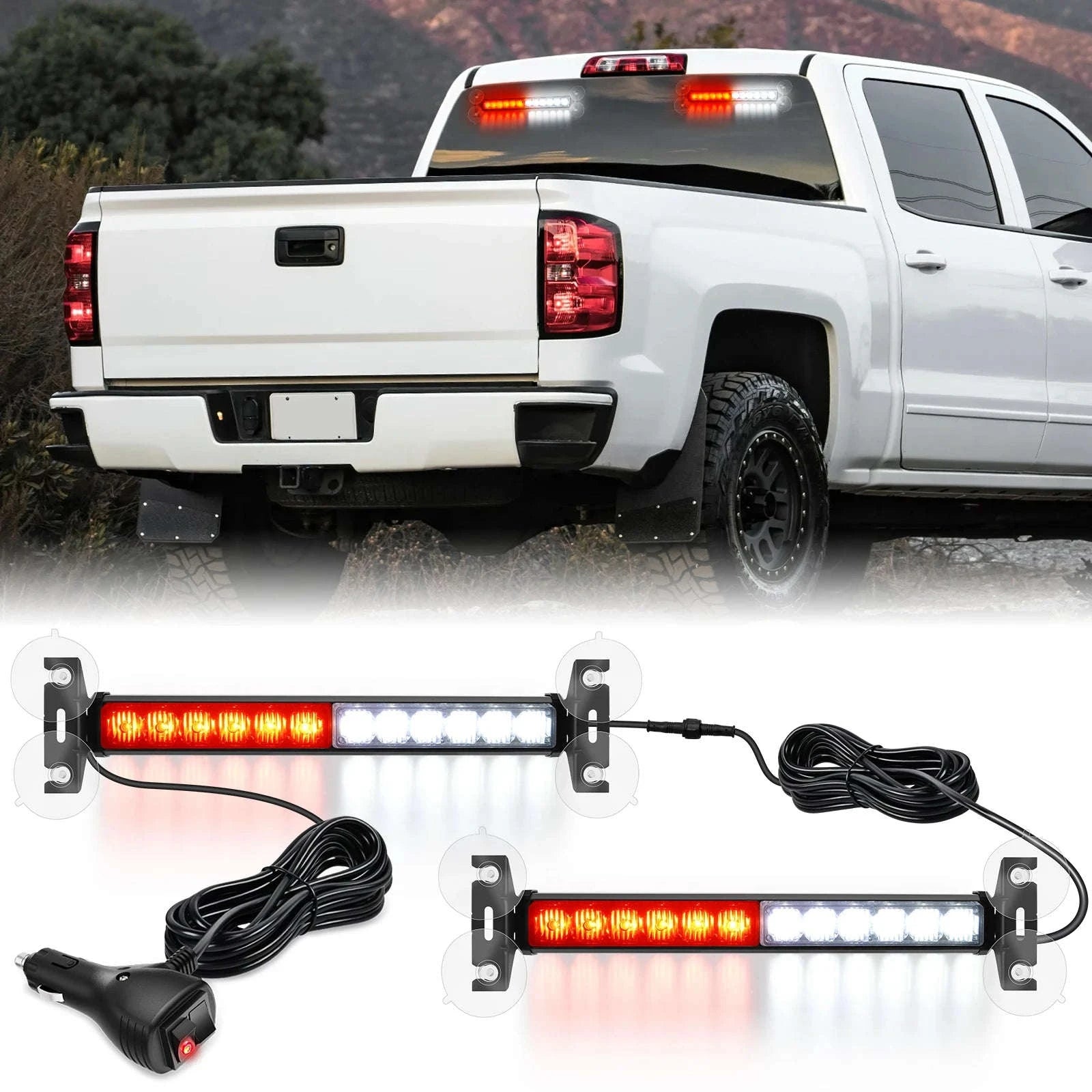 Automotive Strobe Traffic Advisor Light Bar 2-in-1 Dash Warning Light-United States / blue