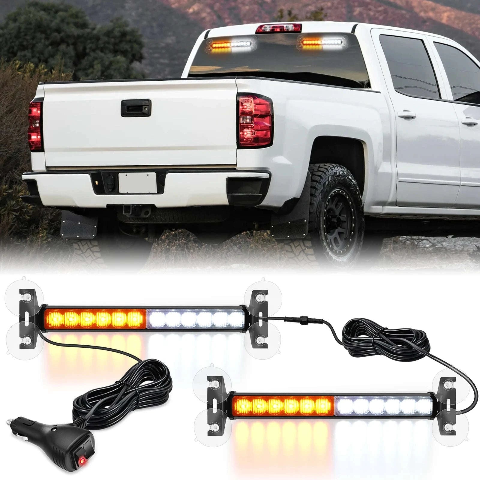 Automotive Strobe Traffic Advisor Light Bar 2-in-1 Dash Warning Light-United States / blue