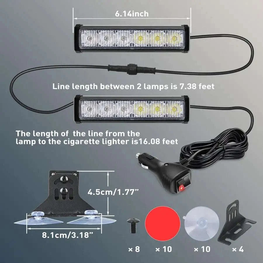 Automotive Strobe Traffic Advisor Light Bar 2-in-1 Dash Warning Light-United States / blue