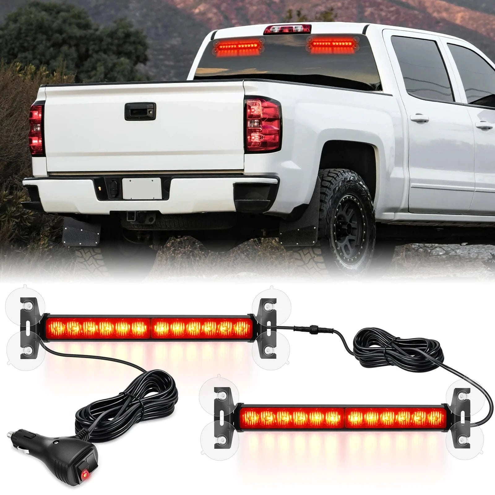 Automotive Strobe Traffic Advisor Light Bar 2-in-1 Dash Warning Light-United States / blue