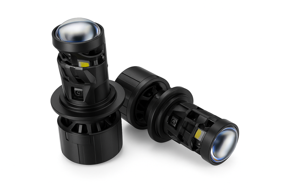 2 peças lâmpadas de cabeça H7 LED com lente de projetor 25000LM 6500K Branco 12V