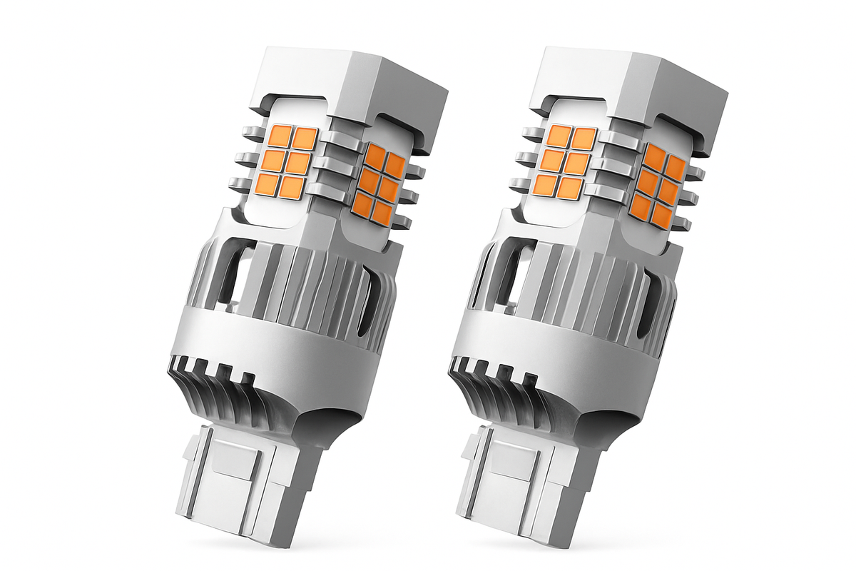 AUXITO 2Pcs T20 LED Canbus No Hyper Flash W21W WY21W 7440 7440NA LED Amber Car Turn Signal Light Bulbs Error Free Auto Lamp 12V
