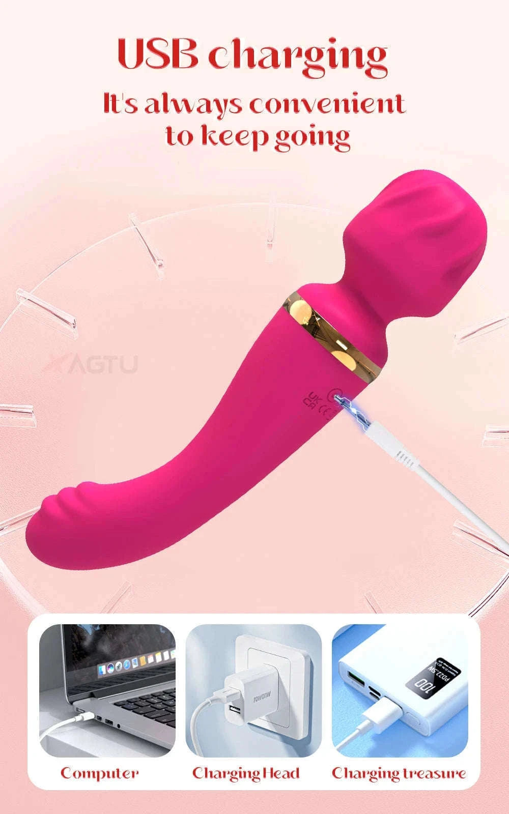 Ava Bar Vibrator Wand for Dual Stimulation and Intense Pleasure-AV033-RD-BOX / China Mainland
