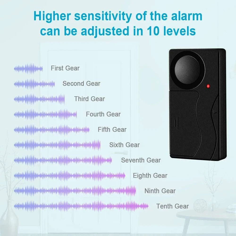 Awapow Wireless Vibration Alarm with Remote Control-2 Sets Alarm-B